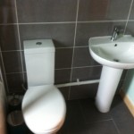Close Coupled Toilet with Sink and Pedestal